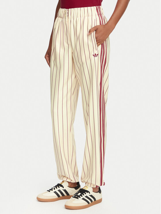 adidas Spodnie dresowe Pinstripe Firebird Track Ptan KT1851 Kremowy Regular Fit