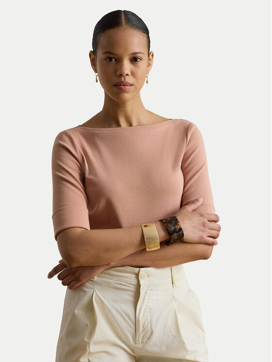 LAUREN RALPH LAUREN Bluzka Judy 200654963203 Różowy Slim Fit