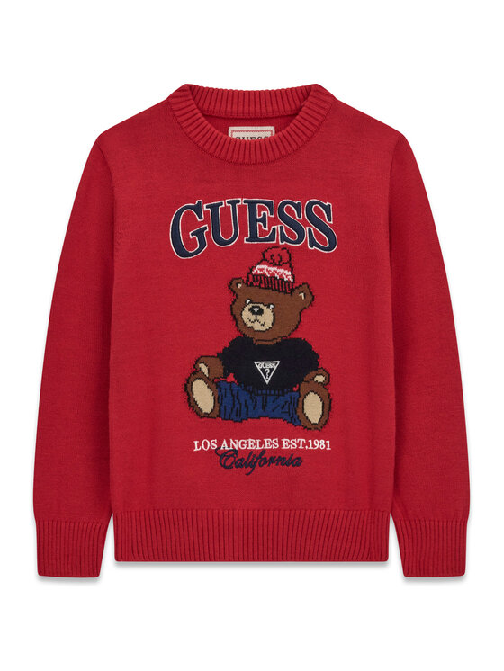 Guess Sweter N6BR03 Z1393 Czerwony Regular Fit