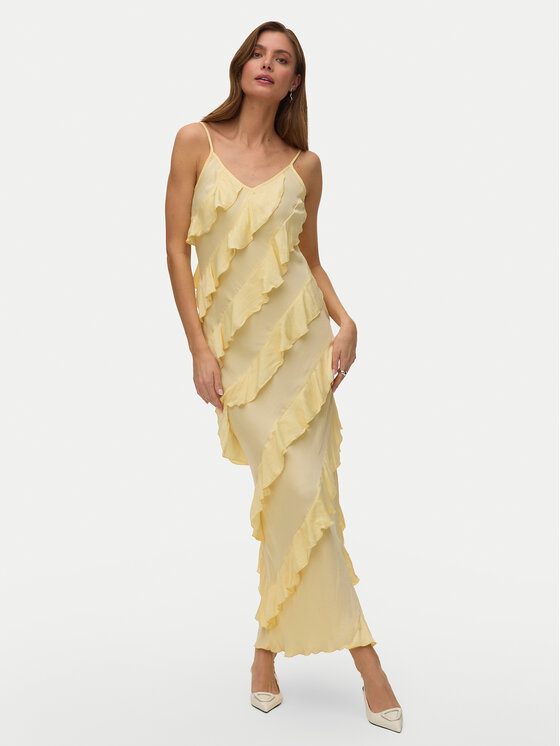 Vero Moda Sukienka wieczorowa Celyn 10348500 Żółty Regular Fit