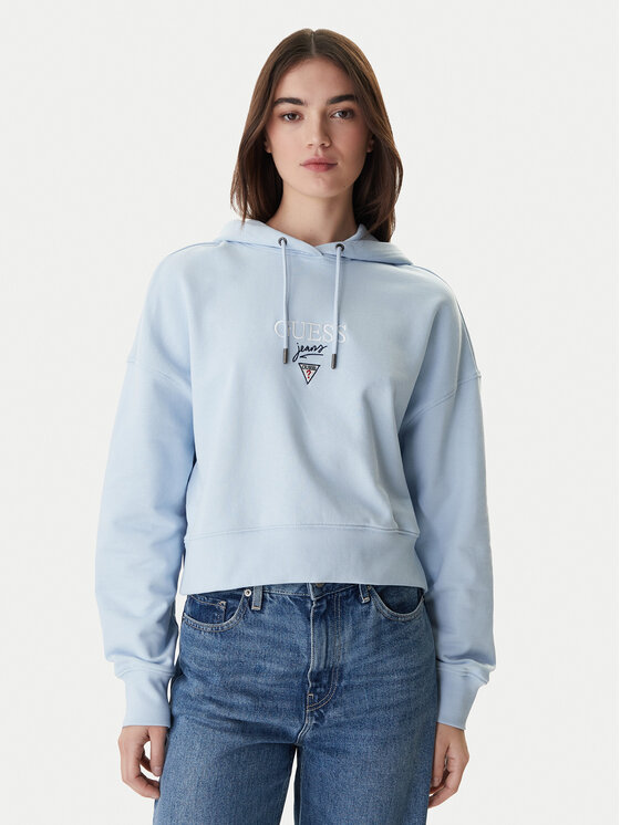 Guess Jeans Bluza W6RQ00 K68I4 Błękitny Relaxed Fit