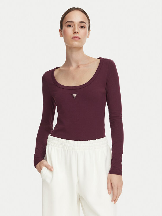 Guess Body V4YP07 J1314 Bordowy Slim Fit