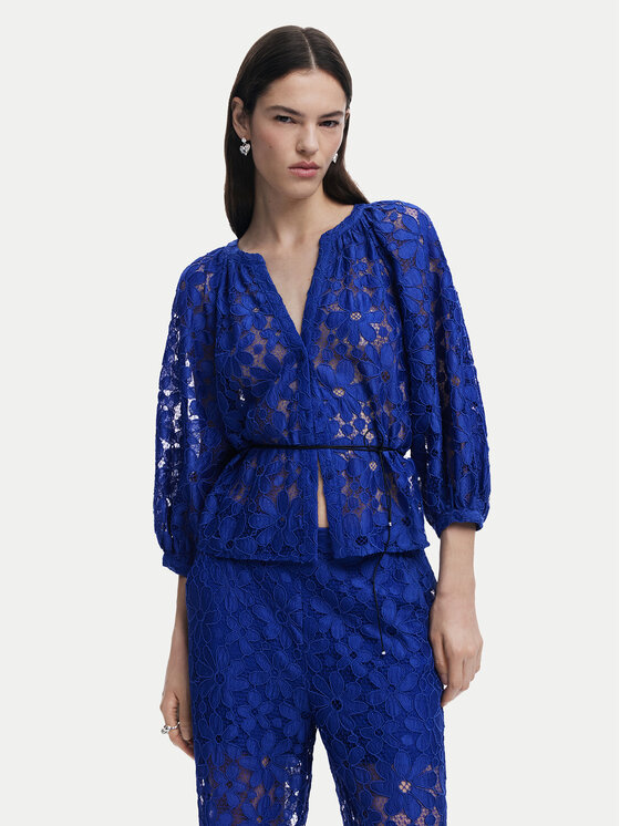 Desigual Bluzka 25SWBW24 Niebieski Regular Fit