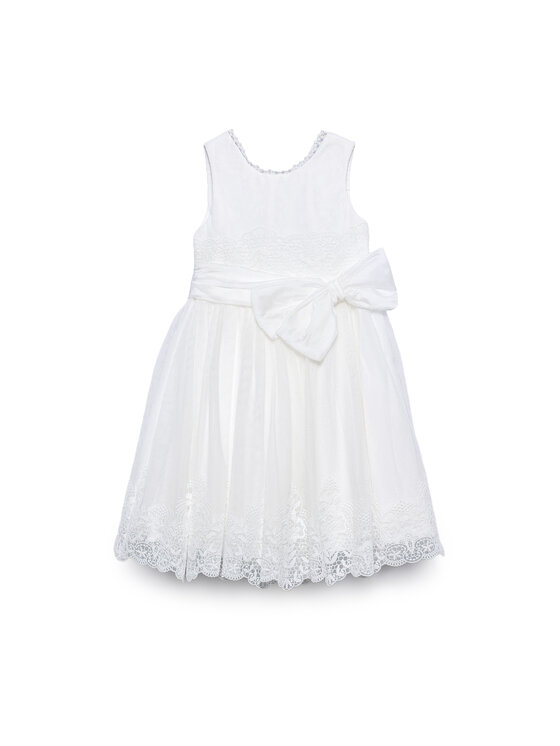 Abel & Lula Sukienka elegancka 5051 Biały Regular Fit