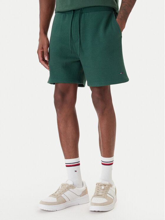 Tommy Jeans Szorty sportowe DM0DM21931 Zielony Regular Fit