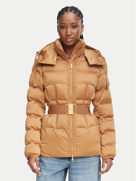 Elisabetta Franchi Kurtka zimowa PI-92D-66E2 Brązowy jasny Slim Fit