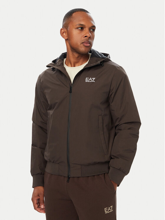 EA7 Emporio Armani Kurtka przejściowa 8NPB21 PNFZZ U6027 Brązowy ciemny Regular Fit