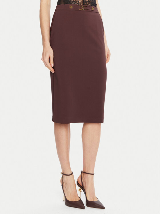 Elisabetta Franchi Spódnica ołówkowa GO-137-56E2-V320 Bordowy Regular Fit