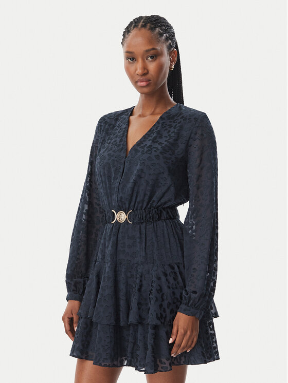 Guess Sukienka koktajlowa W6BK42 W4225 Granatowy Regular Fit