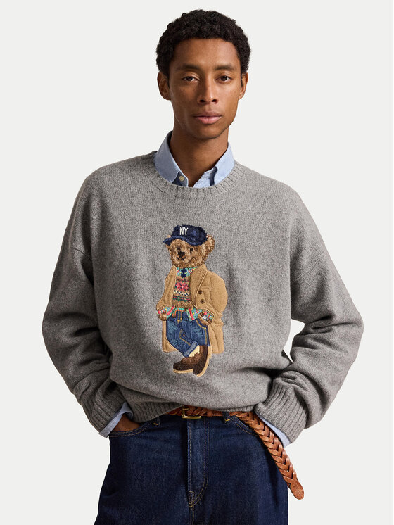 Polo Ralph Lauren Sweter 710B28590001 Szary Relaxed Fit