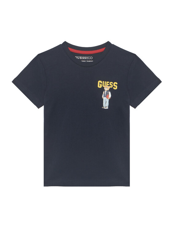 Guess T-Shirt N6YI23 3K3879 Granatowy Regular Fit