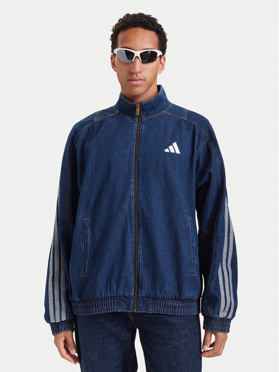 adidas Kurtka jeansowa Stadium KV8345 Niebieski Loose Fit
