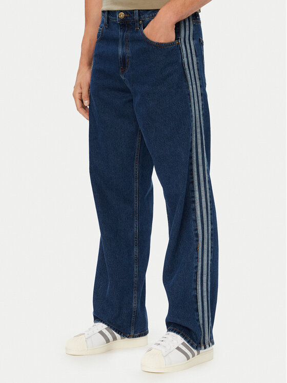 adidas Jeansy adicolor Firebird KD1499 Niebieski Loose Fit