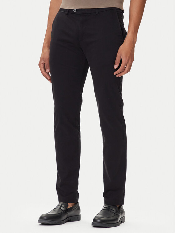 Bugatti Spodnie materiałowe 4220 16224 Czarny Slim Fit