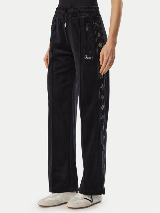 Guess Spodnie dresowe V6BB10 K6303 Czarny Regular Fit