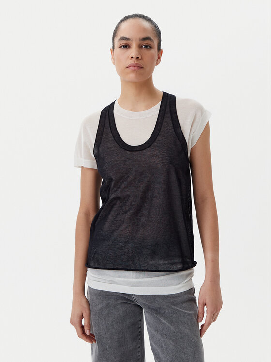PINKO Bluzka 105152 A2LS Czarny Regular Fit