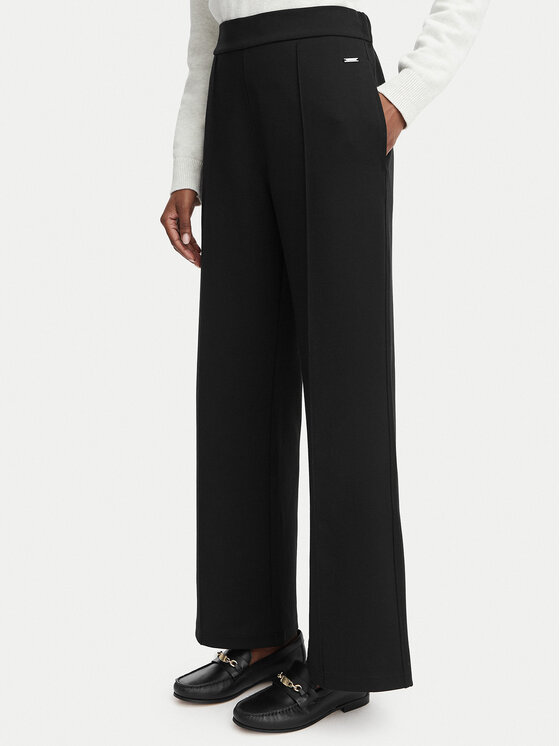 Calvin Klein Spodnie materiałowe LV044G210G Czarny Wide Fit