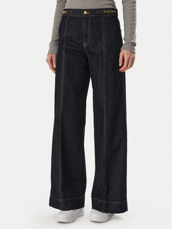 Tommy Hilfiger Jeansy Indie WW0WW51408 Granatowy Wide Leg