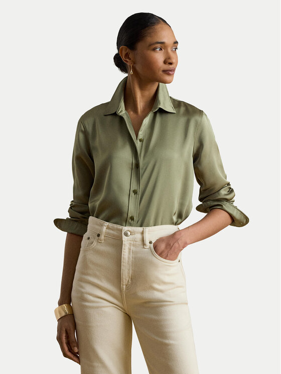 LAUREN RALPH LAUREN Koszula 200P13808004 Zielony Regular Fit