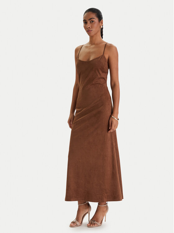 Bardot Sukienka z imitacji skóry Nadira 59194DB3 Brązowy Slim Fit