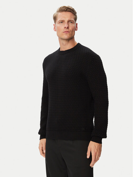 HUGO Sweter Sylas 50570271 Czarny Regular Fit