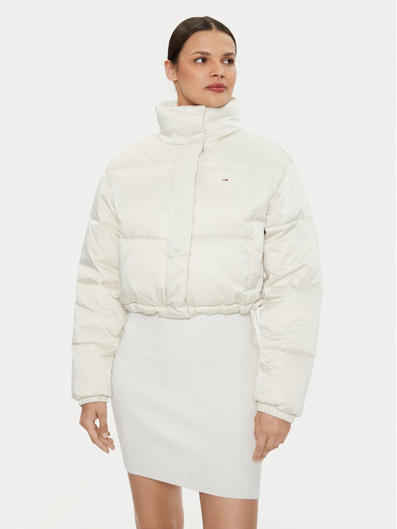 Tommy Jeans Kurtka zimowa Satin DW0DW18292 Beżowy Regular Fit