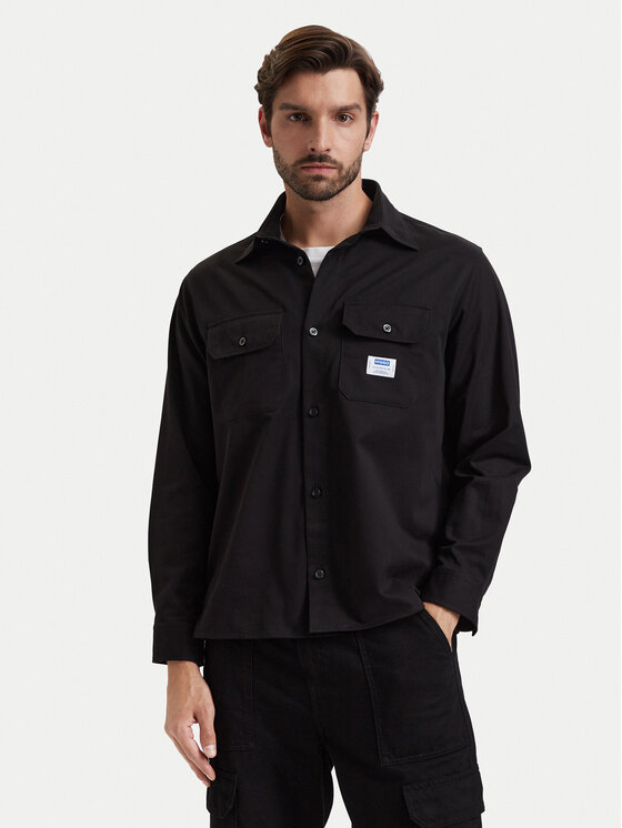 HUGO Koszula Ekynone 50570729 Czarny Oversize