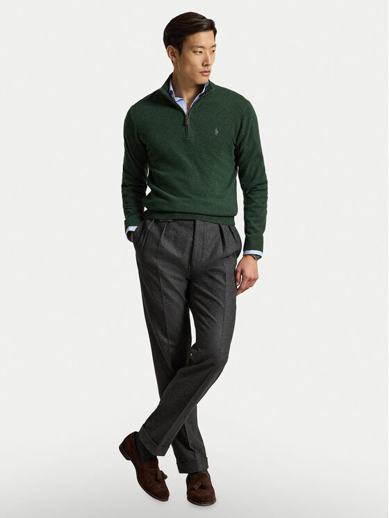 Polo Ralph Lauren Sweter 710876756504 Zielony ciemny Regular Fit