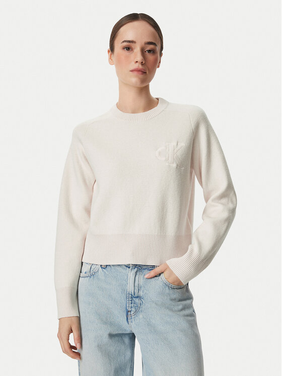 Calvin Klein Jeans Sweter LV047H320G Różowy jasny Regular Fit