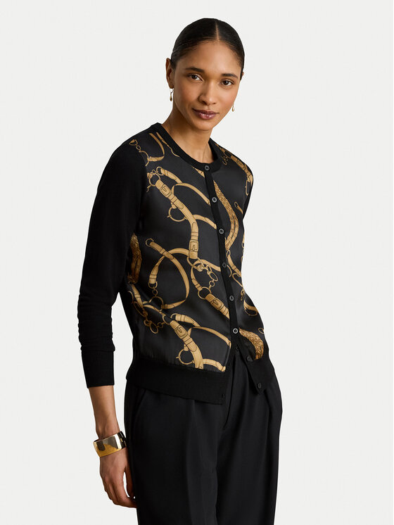 LAUREN RALPH LAUREN Kardigan 200P13977001 Czarny Regular Fit