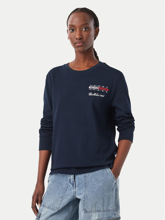 Tommy Jeans Bluzka DW0DW23807 Granatowy Relaxed Fit