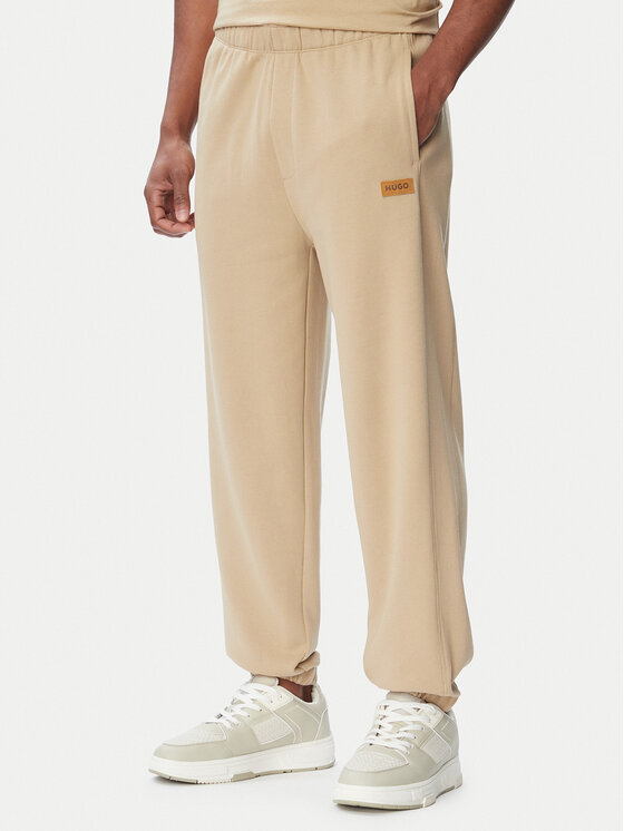 HUGO Spodnie dresowe Nevatro 50564047 Beżowy Regular Fit