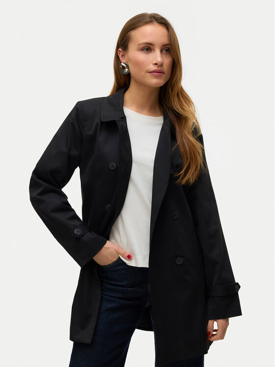 Vero Moda Trencz Chelsea 10329343 Czarny Regular Fit
