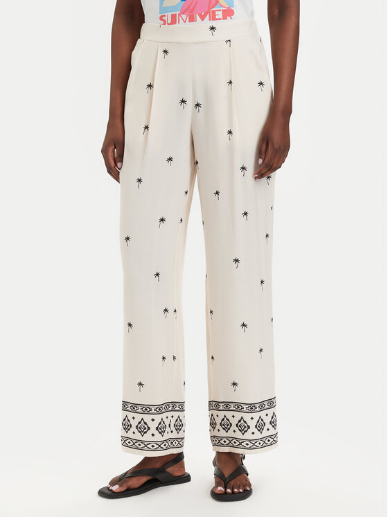 Vero Moda Spodnie materiałowe Kai 10345546 Kremowy Regular Fit