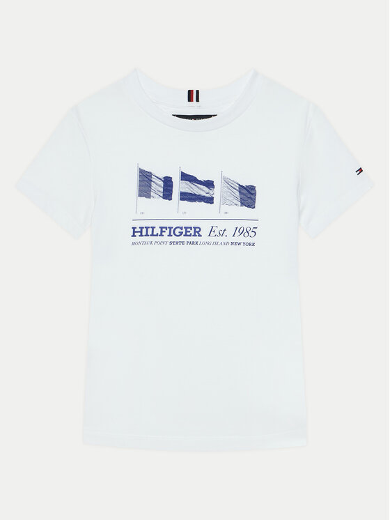 Tommy Hilfiger T-Shirt KB0KB09350 S Biały Regular Fit