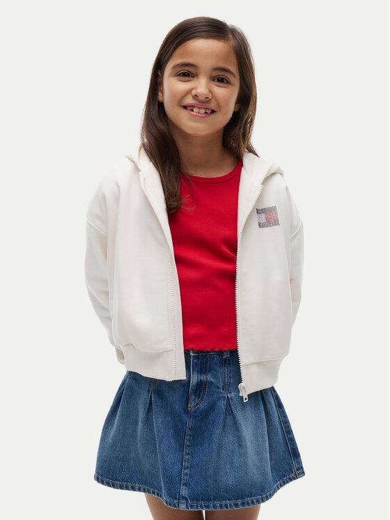 Tommy Hilfiger Bluza KG0KG09443 Biały Regular Fit