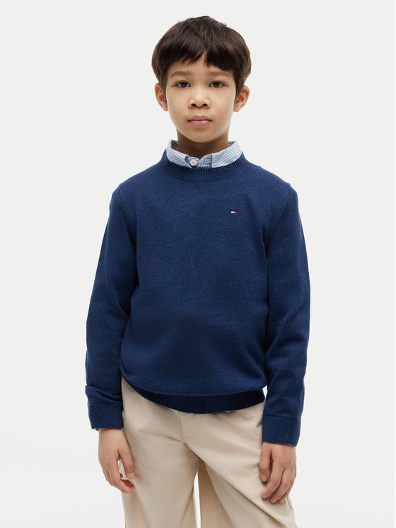 Tommy Hilfiger Sweter KB0KB10307 Granatowy Regular Fit