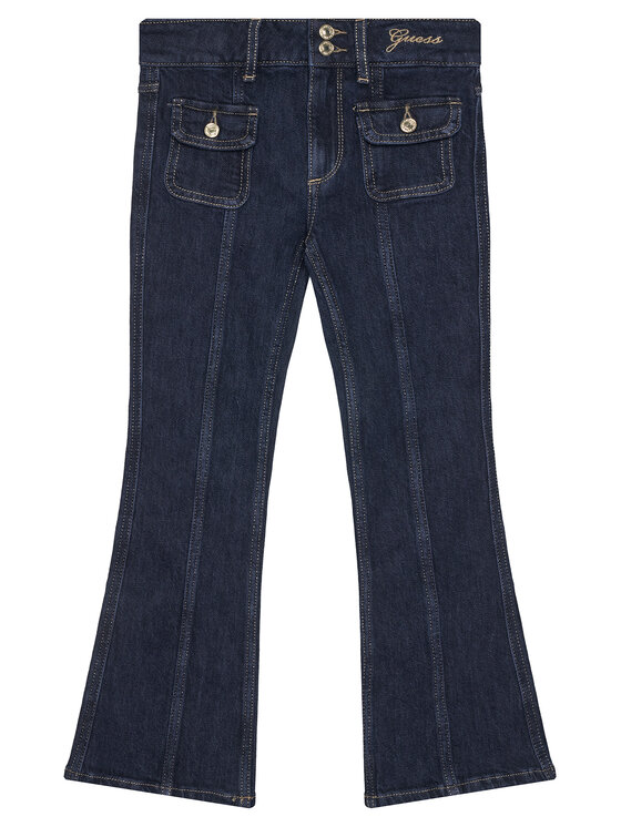 Guess Jeansy J5BA16 D5FM0 Granatowy Flare Fit