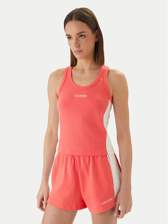 Calvin Klein Swimwear Top LV00Q61152 Różowy Slim Fit