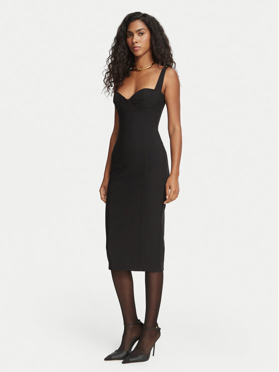Elisabetta Franchi Sukienka koktajlowa AB-002-67E2-V470 Czarny Fitted Fit