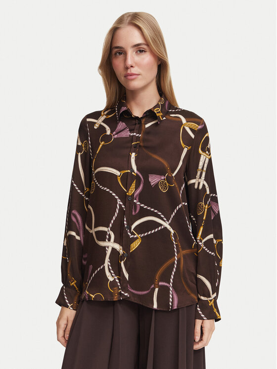 Marella Koszula Parole 2625116102 Brązowy ciemny Regular Fit