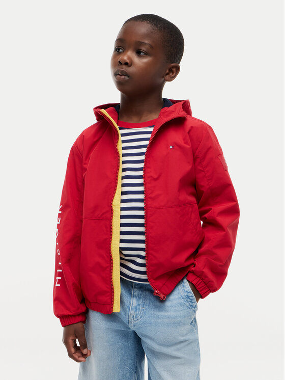 Tommy Hilfiger Wiatrówka Windbreaker KB0KB10587 Czerwony Regular Fit