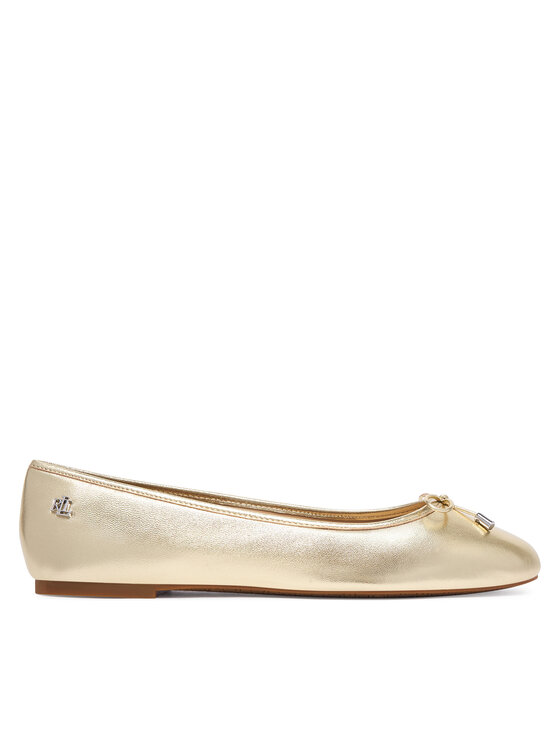 LAUREN RALPH LAUREN Baleriny Jayna Metallic 802978836002 Złoty