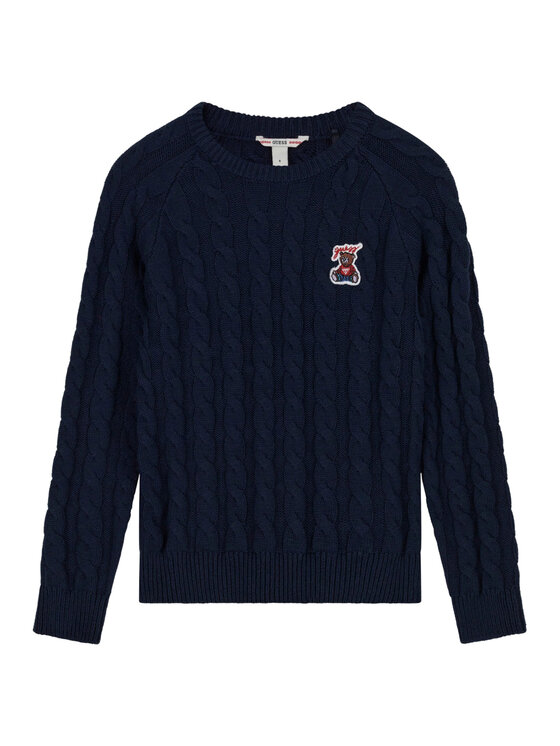 Guess Sweter H6BR02 Z1648 Granatowy Regular Fit