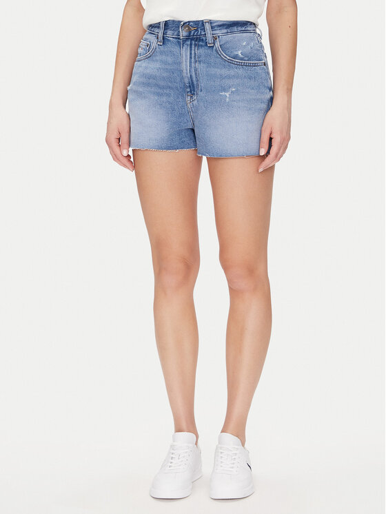 Tommy Jeans Szorty jeansowe Hot Pant Bi8036 DW0DW20575 Niebieski Regular Fit