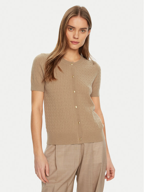 Tommy Hilfiger Kardigan WW0WW43958 Beżowy Regular Fit