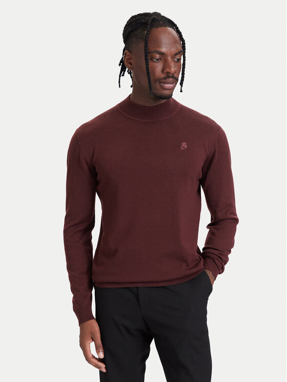 KARL LAGERFELD Golf 655002 564399 Bordowy Regular Fit