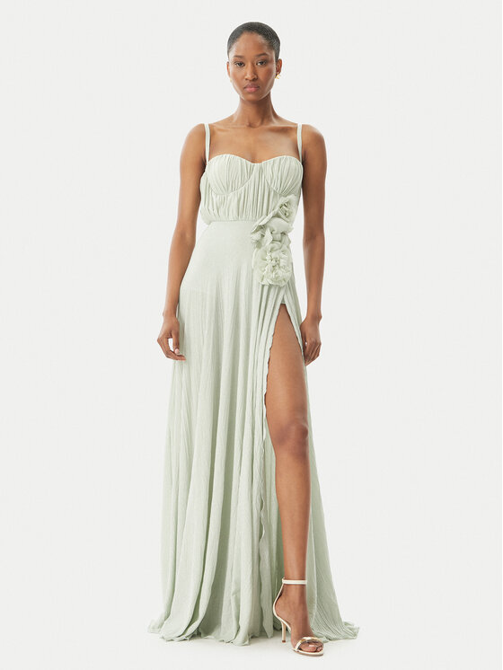 Elisabetta Franchi Sukienka wieczorowa AB-R22-52E2 Zielony Regular Fit