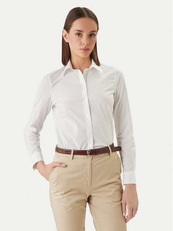 Gant Koszula 4300486 Biały Slim Fit