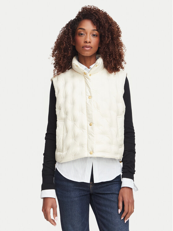 Tommy Hilfiger Bezrękawnik WW0WW49860 Kremowy Regular Fit